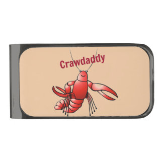 Crawdaddy Red Crayfish Gunmetal Finish Money Clip