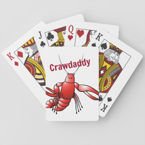 Crawdaddy Red Crayfish Playing Cards
