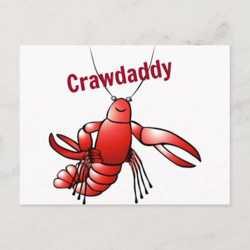 Crawdaddy Red Crayfish Postcard