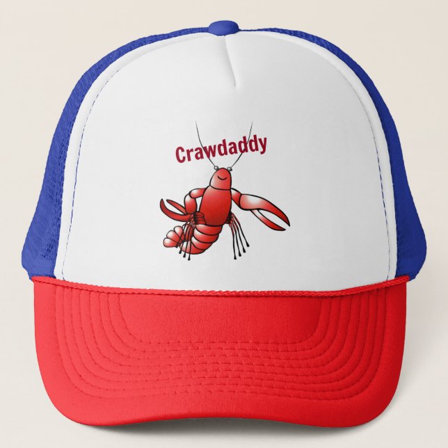 Crawdaddy Red Crayfish  Trucker Hat (Front)