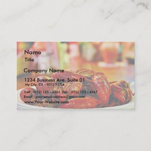 Customizable Crawfish At The Acme Oyster House Business Card Templates