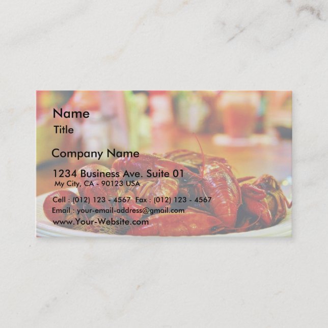 Crawfish At The Acme Oyster House Business Card (Front)