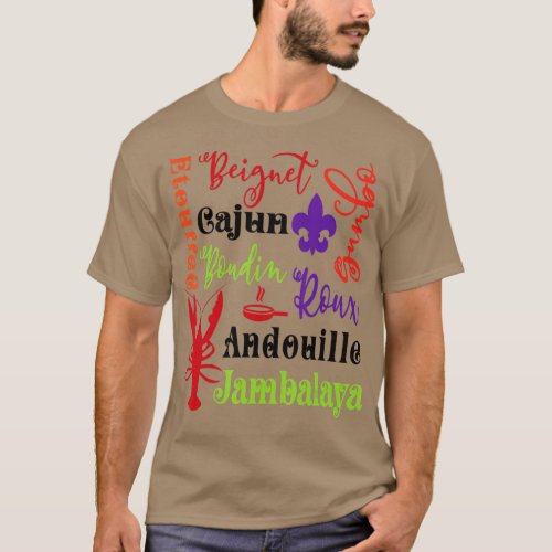 Crawfish Beignet Gumbo Jambalaya Subway Bayou Funn T_Shirt