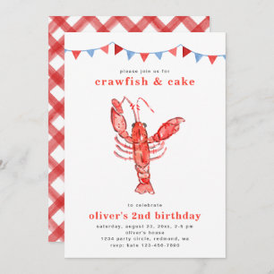 Crawfish Birthday Invitation Crawfish Party