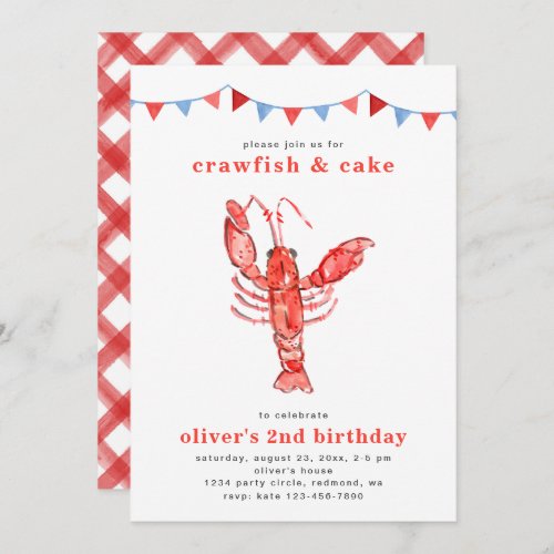 Crawfish Birthday Invitation  Crawfish Party