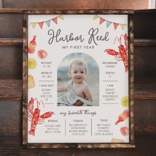 Crawfish Birthday Party Milestone Sign