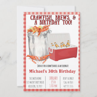 Crawfish Boil - 30th Birthday- Party Invitation
