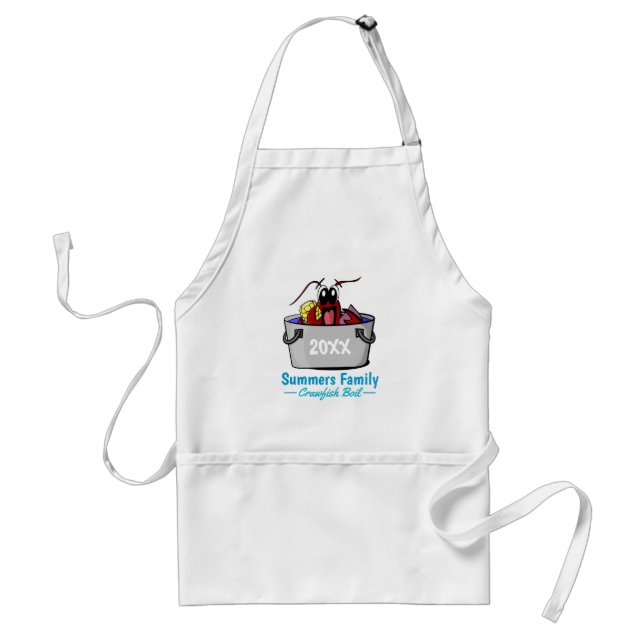 Crawfish Boil Annual Family Party Picnic Adult Apron (Front)