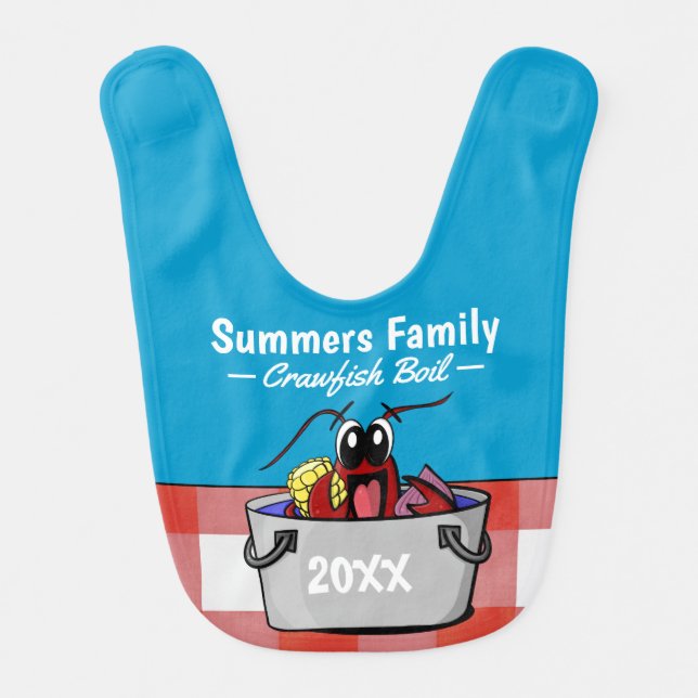 Crawfish Boil Annual Family Party Picnic Baby Bib (Front)