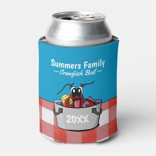 Crawfish Boil Annual Family Party Picnic Can Cooler (Can Front)