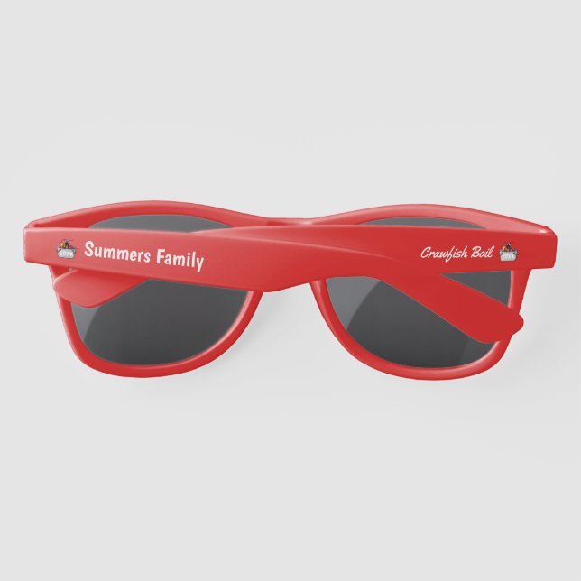 Crawfish Boil Annual Family Party Picnic Sunglasses (Back)