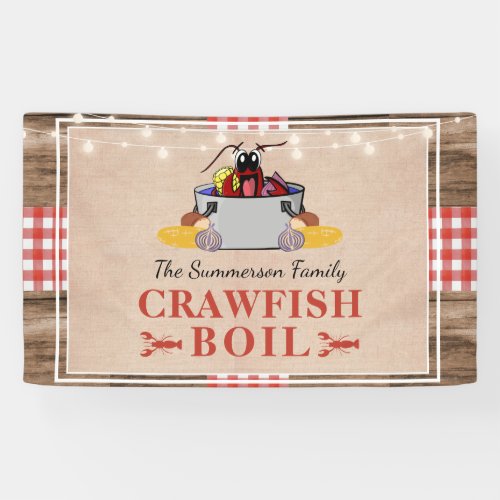 Crawfish Boil Annual Family Party Rustic Picnic Banner