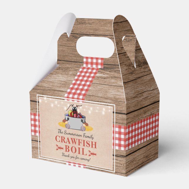 Crawfish Boil Annual Family Party Rustic Picnic Favor Boxes (Front Side)