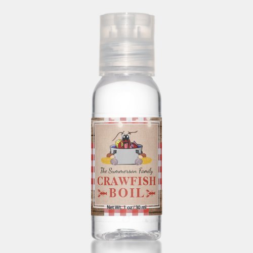 Crawfish Boil Annual Family Party Rustic Picnic Hand Sanitizer