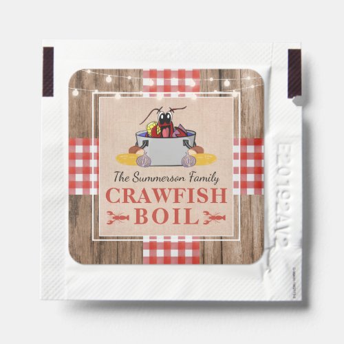 Crawfish Boil Annual Family Party Rustic Picnic Hand Sanitizer Packet