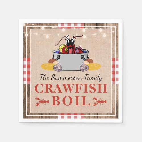 Crawfish Boil Annual Family Party Rustic Picnic Napkins