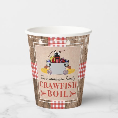 Crawfish Boil Annual Family Party Rustic Picnic Paper Cups