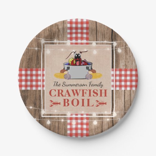 Crawfish Boil Annual Family Party Rustic Picnic Paper Plates