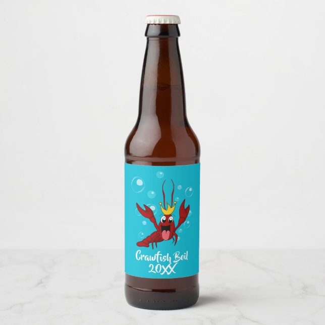 Crawfish Boil Annual Family Reunion Party Beer Bottle Label (Front)