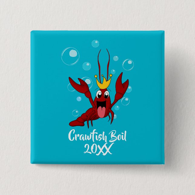 Crawfish Boil Annual Family Reunion Party Button (Front)