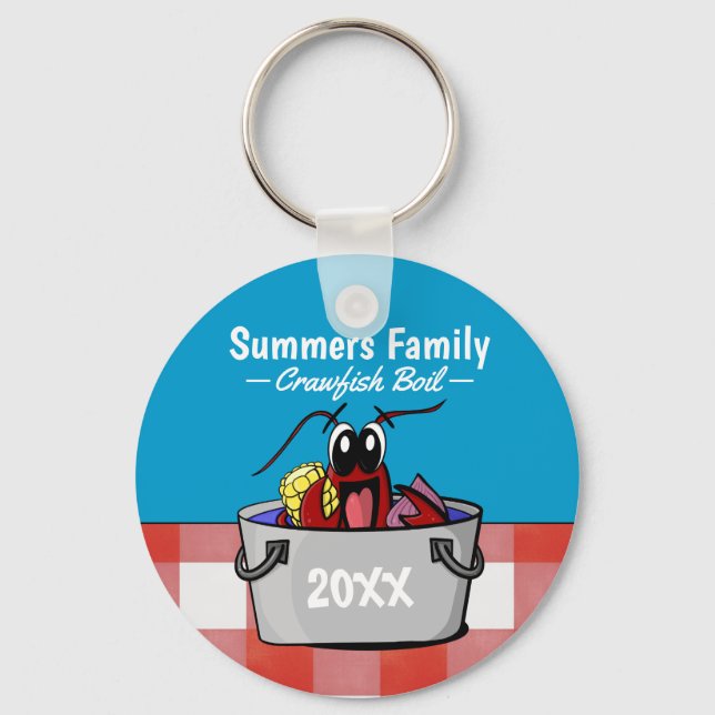 Crawfish Boil Annual Family Reunion Party Keychain (Front)