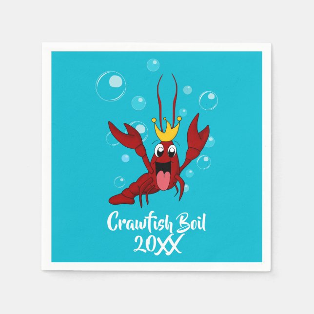 Crawfish Boil Annual Family Reunion Party Napkins (Front)