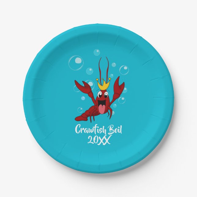 Crawfish Boil Annual Family Reunion Party Paper Plates (Front)