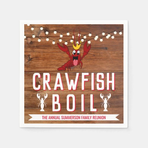 Crawfish Boil Annual Summer Family Reunion Party Napkins