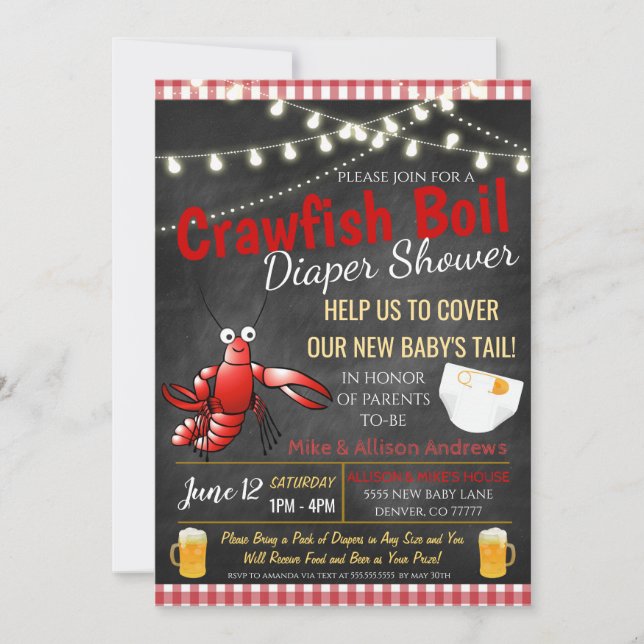 Crawfish Boil Baby Shower Invitation (Front)