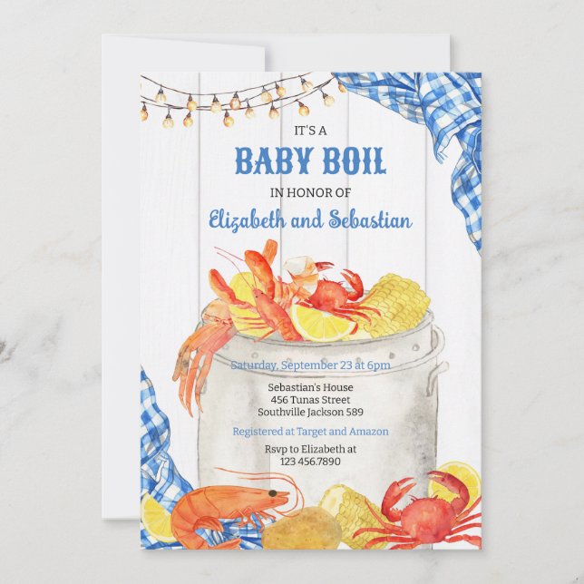Crawfish Boil Baby Shower Invitation (Front)