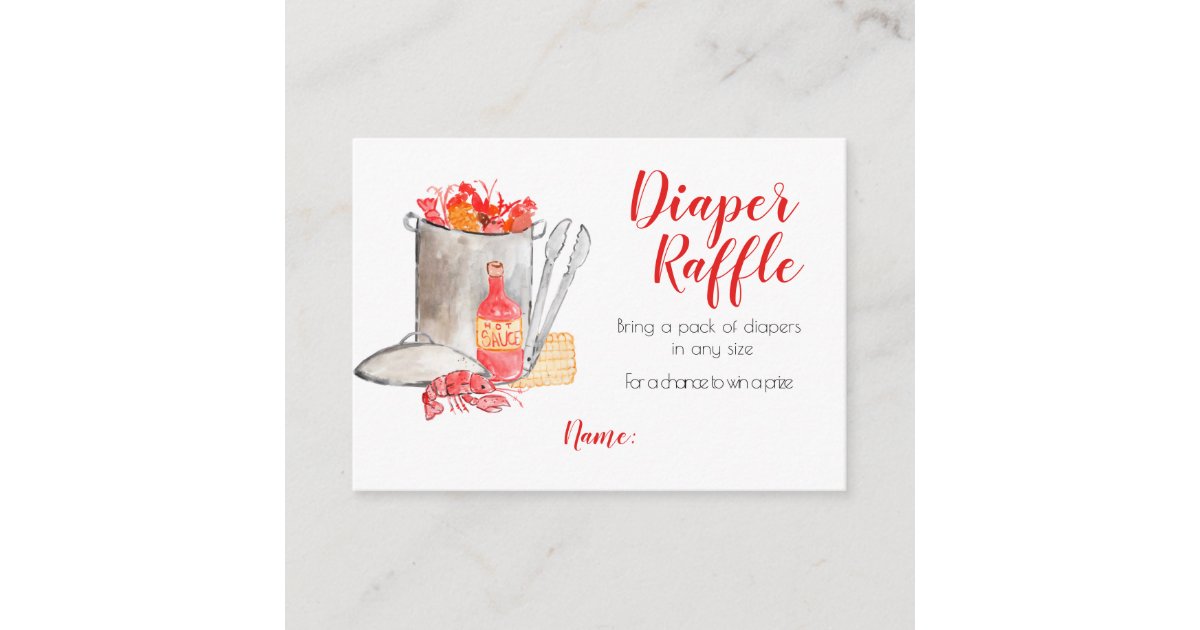 Crawfish boil babyshower diaper raffle card | Zazzle
