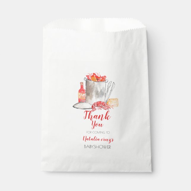 Crawfish boil babyshower party favor bag (Front)