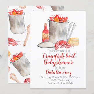 Crawfish boil babyshower party invite