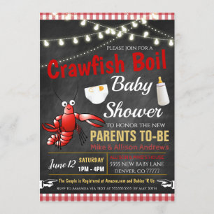 Crawfish Boil Beer Baby Shower Invitation