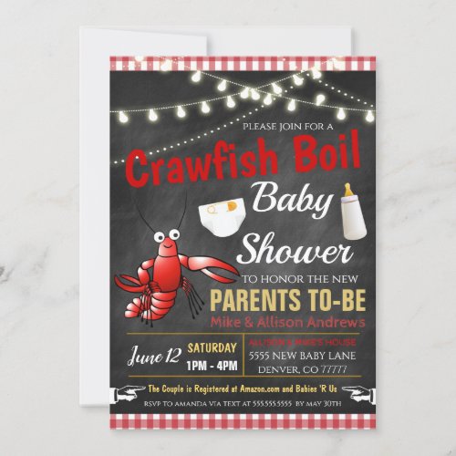 Crawfish Boil Beer Baby Shower Invitation