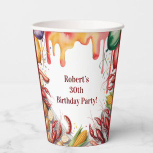 Crawfish Boil Birthday Party For Adults Paper Cups