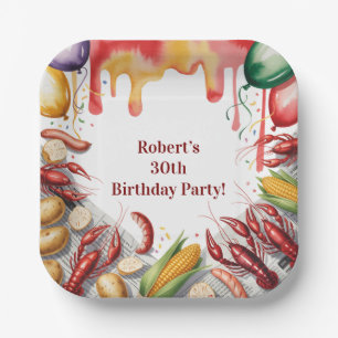 Crawfish Boil Birthday Party For Adults Paper Plates