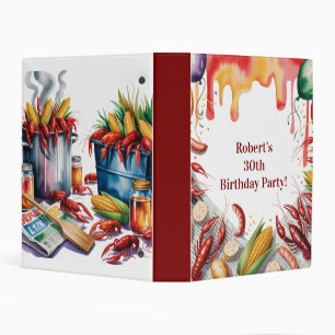 Crawfish Boil Birthday Party For Adults Photo Mini Binder