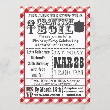 Crawfish Boil Birthday Party Invitation by aaronsgraphics at Zazzle