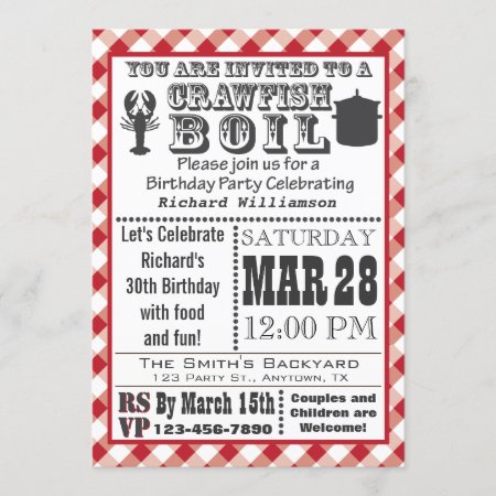 Crawfish Boil Birthday Party Invitation