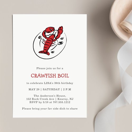 Crawfish Boil Birthday Party Invitation