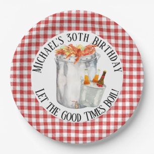 Crawfish Boil Birthday Party Plates