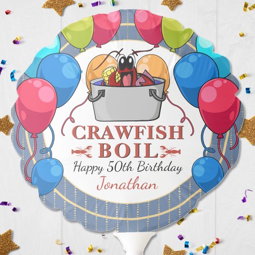 Crawfish Boil Birthday Seafood Party Balloon