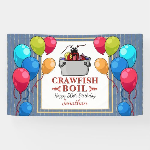 Crawfish Boil Birthday Seafood Party Banner