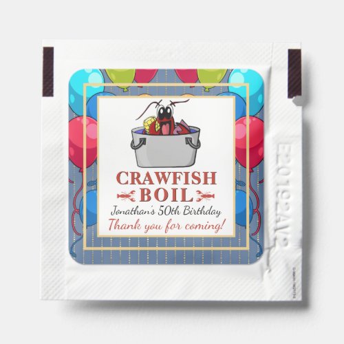 Crawfish Boil Birthday Seafood Party Hand Sanitizer Packet