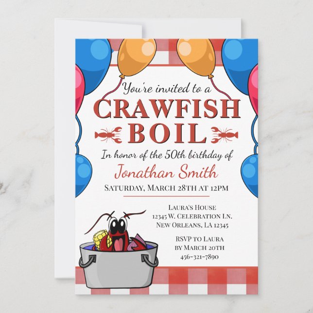 Crawfish Boil Birthday Special Event Invitation (Front)
