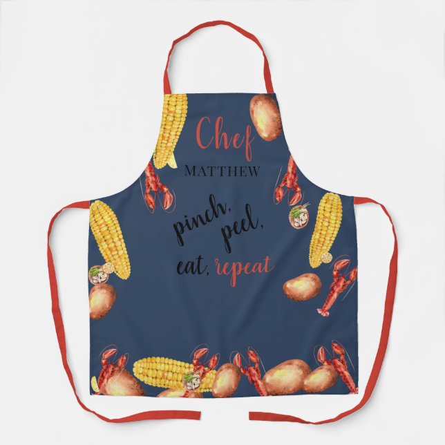 Crawfish Boil Bridal Engagement Party Custom Apron (Front)