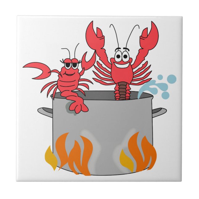 Crawfish Boil Ceramic Tile (Front)