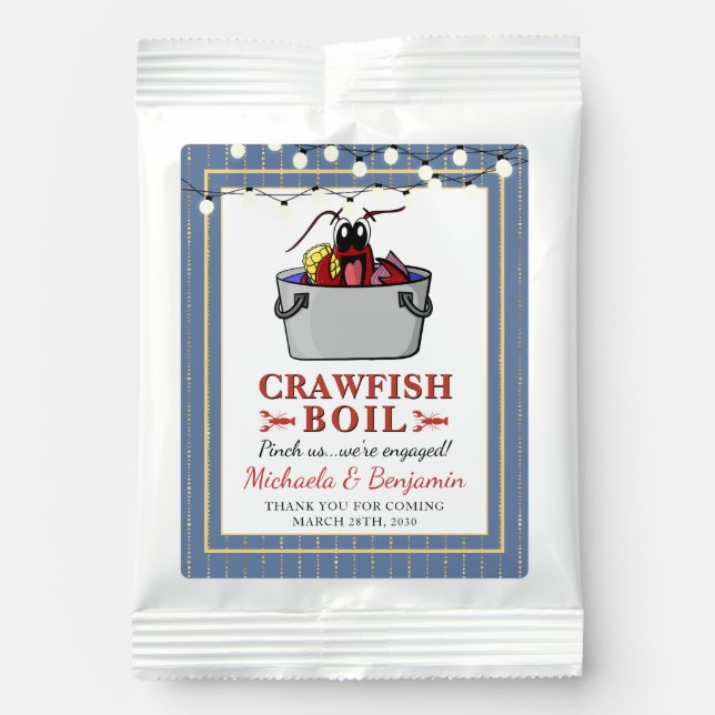 Crawfish Boil Couple Engagement Party Invitation Lemonade Drink Mix (Front)