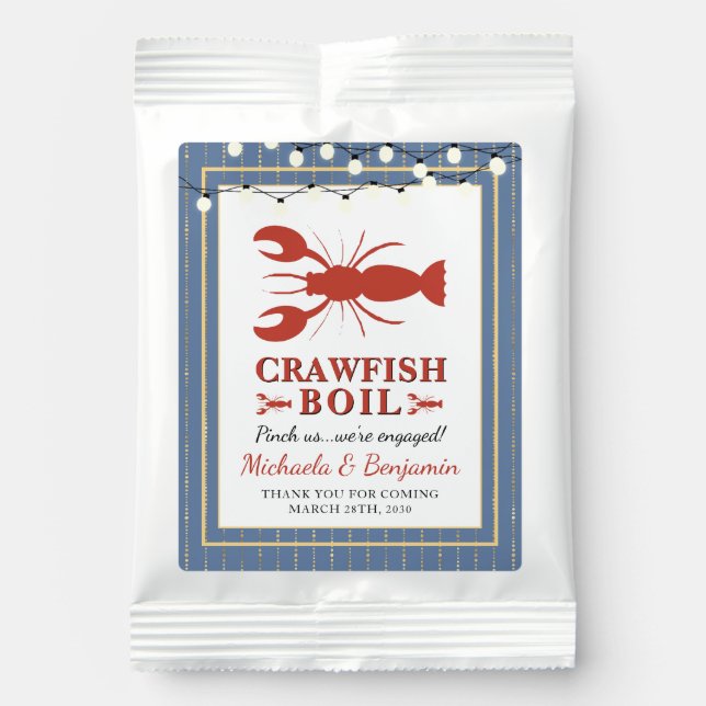 Crawfish Boil Couple Engagement Party Invitation Lemonade Drink Mix (Front)